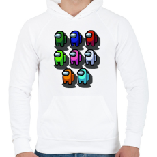 PRINTFASHION among us - Férfi kapucnis pulóver - Fehér