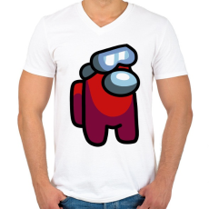 PRINTFASHION Among us - Férfi V-nyakú póló - Fehér