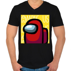 PRINTFASHION Among us - Férfi V-nyakú póló - Fekete
