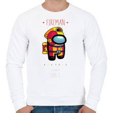 PRINTFASHION Among us fireman 2 premium skin set - Férfi pulóver - Fehér