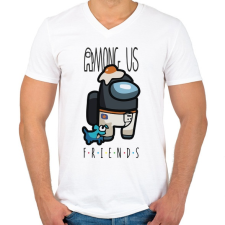 PRINTFASHION Among us friends - Férfi V-nyakú póló - Fehér férfi póló