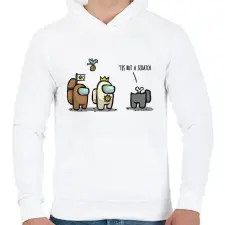 PRINTFASHION Among us Gyalog galopp - csak egy karcolás - Férfi kapucnis pulóver - Fehér férfi pulóver, kardigán