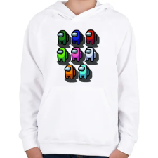 PRINTFASHION among us - Gyerek kapucnis pulóver - Fehér gyerek pulóver, kardigán