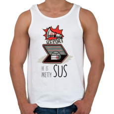PRINTFASHION Among us - he is pretty sus - Férfi atléta - Fehér