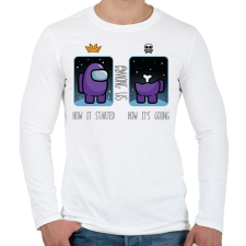 PRINTFASHION Among us - how it started - Férfi hosszú ujjú póló - Fehér férfi póló