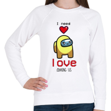 PRINTFASHION Among us - I need love - Női pulóver - Fehér női pulóver, kardigán