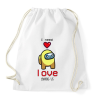 PRINTFASHION Among us - I need love - Sportzsák, Tornazsák - Fehér