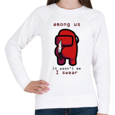 PRINTFASHION Among us I wasn't me I swear - Női pulóver - Fehér