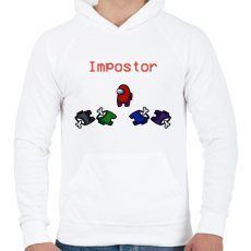 PRINTFASHION Among us: Impostor - Férfi kapucnis pulóver - Fehér