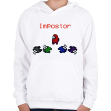 PRINTFASHION Among us: Impostor - Gyerek kapucnis pulóver - Fehér gyerek pulóver, kardigán