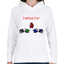 PRINTFASHION Among us: Impostor - Női kapucnis pulóver - Fehér női pulóver, kardigán