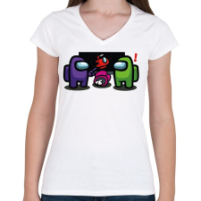 PRINTFASHION Among us - Impostor ! - Női V-nyakú póló - Fehér női póló