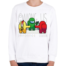 PRINTFASHION Among us - impostor situation - Gyerek pulóver - Fehér