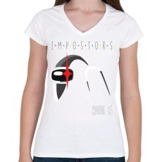 PRINTFASHION Among us - impostors among us 2 - Női V-nyakú póló - Fehér