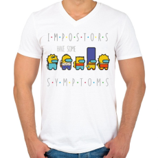 PRINTFASHION Among us - impostors have some symptoms - Férfi V-nyakú póló - Fehér