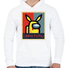 PRINTFASHION Among us Impotchu - Férfi kapucnis pulóver - Fehér férfi pulóver, kardigán