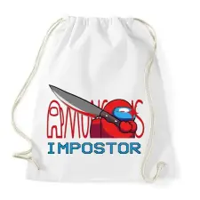 PRINTFASHION Among us IMPSTOR - Sportzsák, Tornazsák - Fehér tornazsák