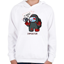 PRINTFASHION Among us - it wasnt me - Gyerek kapucnis pulóver - Fehér gyerek pulóver, kardigán