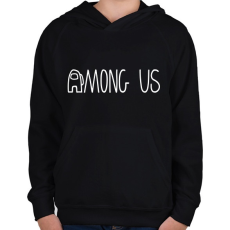 PRINTFASHION among us logo - Gyerek kapucnis pulóver - Fekete