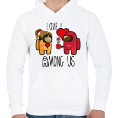 PRINTFASHION Among us - LOVE is Among us - Férfi kapucnis pulóver - Fehér