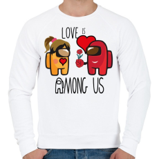 PRINTFASHION Among us - LOVE is Among us - Férfi pulóver - Fehér