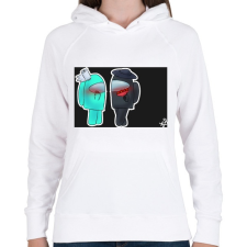 PRINTFASHION Among us LOVE - Női kapucnis pulóver - Fehér női pulóver, kardigán