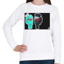PRINTFASHION Among us LOVE - Női pulóver - Fehér női pulóver, kardigán