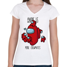PRINTFASHION Among us Mini crewmates - Női V-nyakú póló - Fehér női póló