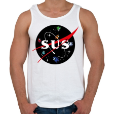 PRINTFASHION Among Us - NASA - Férfi atléta - Fehér atléta, trikó