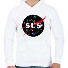 PRINTFASHION Among Us - NASA - Férfi kapucnis pulóver - Fehér férfi pulóver, kardigán