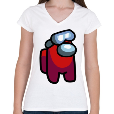 PRINTFASHION Among us - Női V-nyakú póló - Fehér