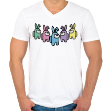 PRINTFASHION Among Us nyuszik - Férfi V-nyakú póló - Fehér férfi póló