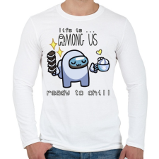 PRINTFASHION Among us - ready to chill - Férfi hosszú ujjú póló - Fehér férfi póló