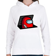 PRINTFASHION among us: red impostor - Női kapucnis pulóver - Fehér