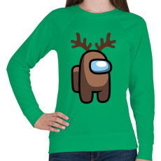 PRINTFASHION Among us rénszarvas - Női pulóver - Zöld