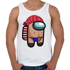 PRINTFASHION Among us: Ricardo - Férfi atléta - Fehér atléta, trikó