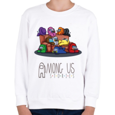 PRINTFASHION Among us stories - crewmates  - Gyerek pulóver - Fehér