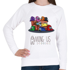 PRINTFASHION Among us stories - crewmates  - Női pulóver - Fehér női pulóver, kardigán