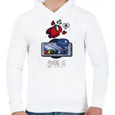 PRINTFASHION Among us stories - Férfi kapucnis pulóver - Fehér férfi pulóver, kardigán