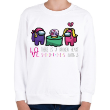 PRINTFASHION Among us - stories - there is a broken heart - Gyerek pulóver - Fehér gyerek pulóver, kardigán