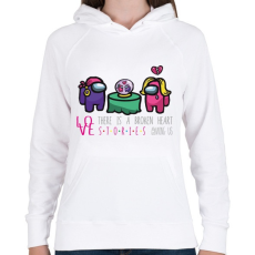 PRINTFASHION Among us - stories - there is a broken heart - Női kapucnis pulóver - Fehér