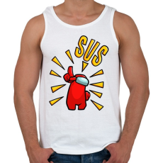 PRINTFASHION Among us - SUS - Férfi atléta - Fehér