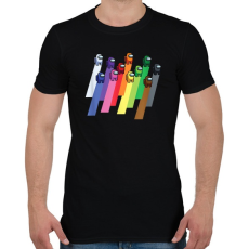 PRINTFASHION Among Us - Színes minta - Férfi póló - Fekete