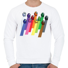 PRINTFASHION Among Us - Színes minta - Férfi pulóver - Fehér