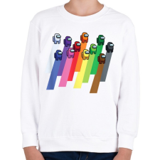PRINTFASHION Among Us - Színes minta - Gyerek pulóver - Fehér gyerek pulóver, kardigán