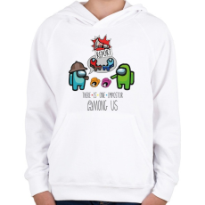 PRINTFASHION Among us - there is ONE impostor - Gyerek kapucnis pulóver - Fehér