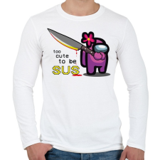 PRINTFASHION Among us - too CUTE to be SUS - Férfi hosszú ujjú póló - Fehér férfi póló