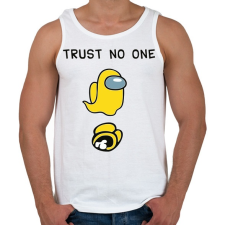 PRINTFASHION Among us Trust no one - Férfi atléta - Fehér atléta, trikó