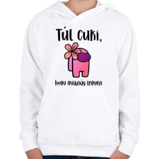 PRINTFASHION Among Us - Túl cuki, hogy gyanús legyen - Gyerek kapucnis pulóver - Fehér