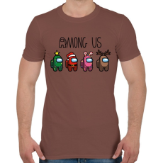 PRINTFASHION Among us xmas - Férfi póló - Mogyoróbarna
